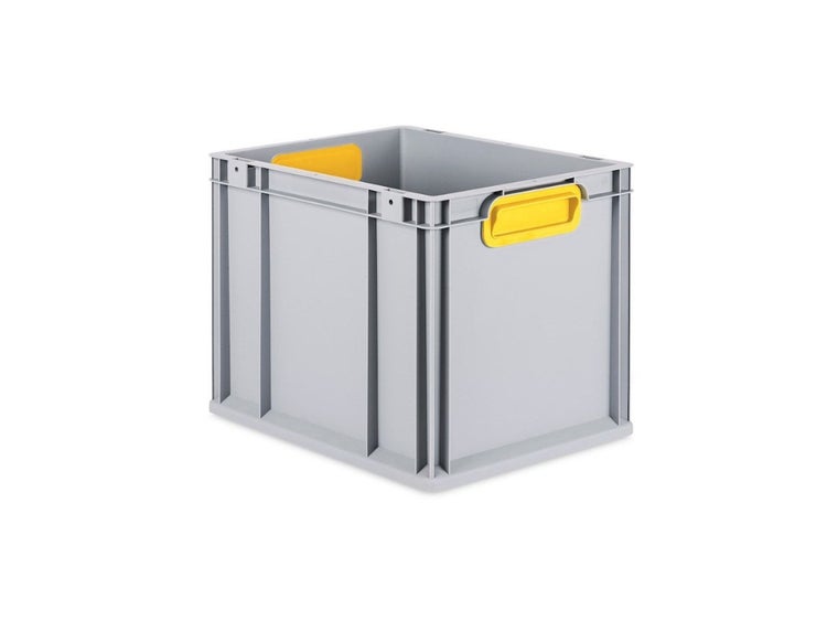 PROREGAL Spar Set 4x Eurobox Nextgen Color HxBxT 32 x 30 x 40 cm 30 Liter Griffe Gelb Geschlossen Glatter Boden Eurobehälter Transportbox