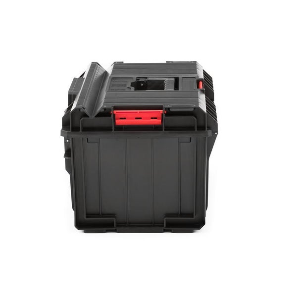 PROREGAL QBRICK Werkzeugkasten One HxBxT 38,5 x 58,5 x 32 cm 38 Liter Traglast Bis Zu 120 kg Mit Deck & Frontgriff Mit Klemmverschlüsse Schwarz