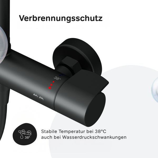 AM.PM Duschsäule inkl. Thermostat X-Joy F07XA422 Schwarz matt
