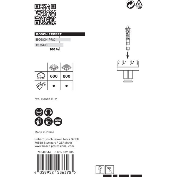 Bosch Expert Sheet Metal Lochsäge 20 x 40 mm - 2608900491