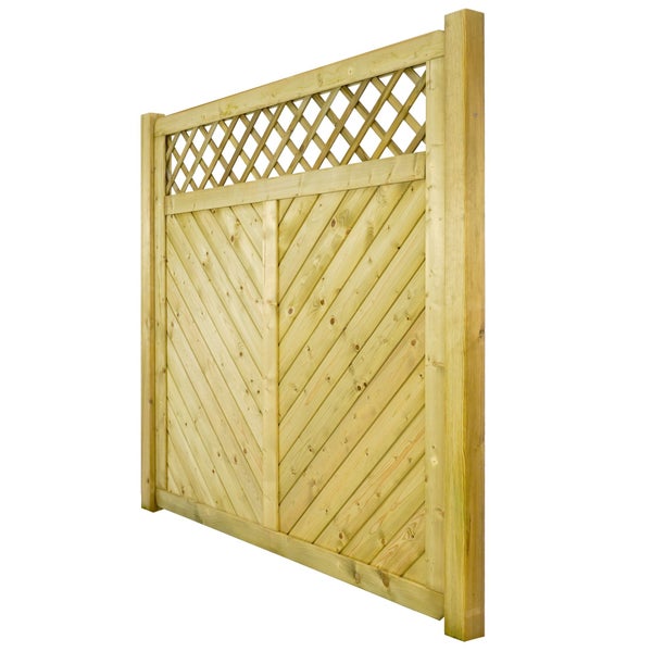 Holzzaun mit Rautenmuster