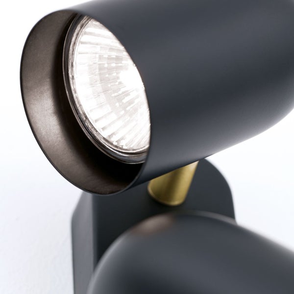 Strahler Bradley 2-flammig GU10 Schwarz – Deckenstrahler im Industrie-Design LED fähig