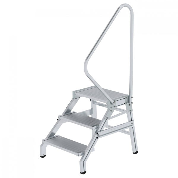 Aluminium-Trittleiter mit drei Stufen und Haltegriff