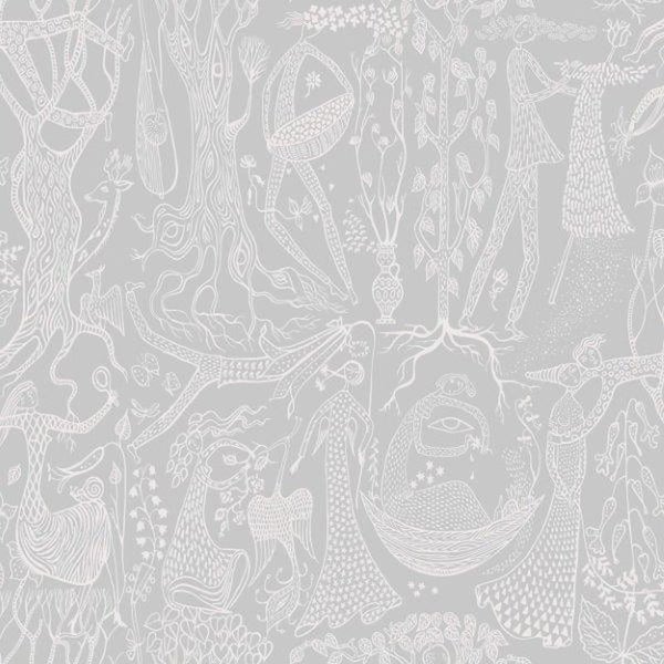 Borastapeter Tapete menschlichen Silhouetten Grau - 53 cm x 10.05 m - 660691