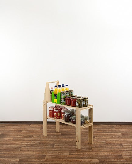 PROREGAL Holzregal Woodland HxBxT 64 x 80 x 30 cm Fachlast 120 kg 2 Fachboden Kiefernholz Natur