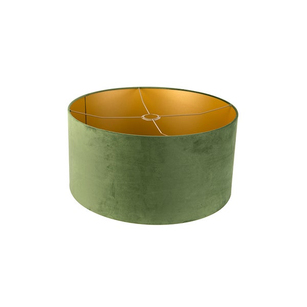Lampenschirm Velours grün 50/50/25 mit goldener Innenseite