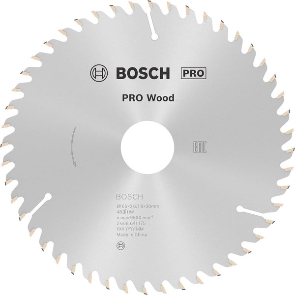 Bosch PRO Wood Kreissägeblatt 165 x 2,6 x 30 mm - 2608641175
