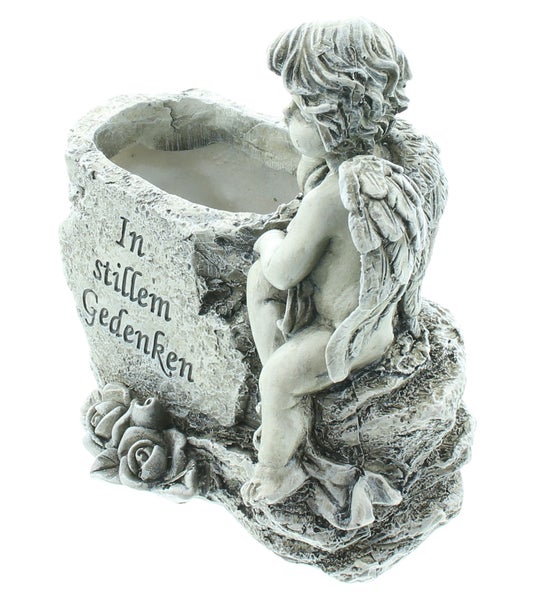 FRANK FLECHTWAREN | Pflanzer Kleiner Engel, POLYRESIN, 15 x 9 x 15 cm