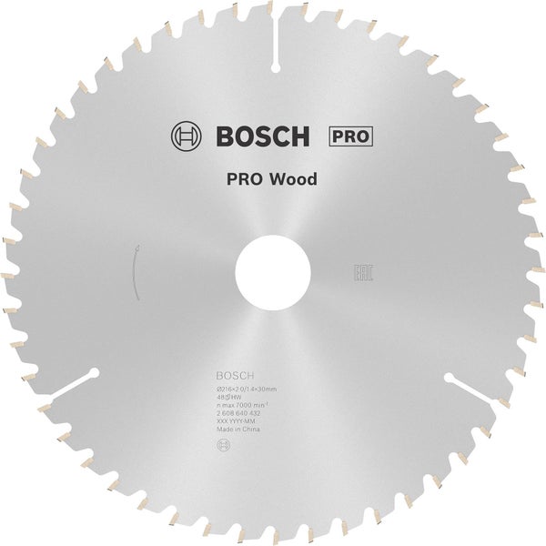 Bosch PRO Wood Kreissägeblatt 216 x 2 x 30 mm - 2608640432