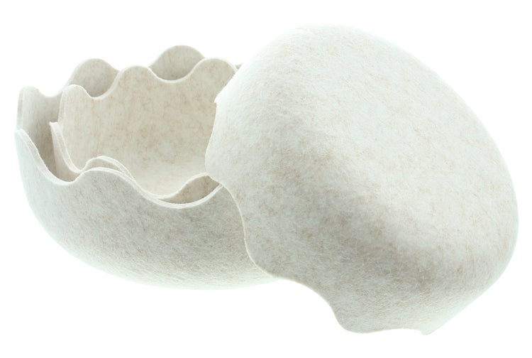 FRANK FLECHTWAREN|Schale Osterei, 3er Set, 20 x 20 x 6,5 cm, 22 x 22 x 8,5 cm, 26,5 x 26,5 x 9,5 cm, POLYESTER