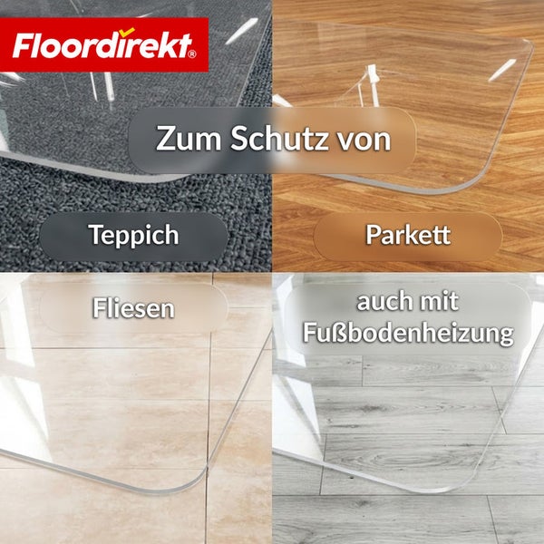 Bodenschutzmatten für Teppich, Parkett, Fliesen und Fußbodenheizung