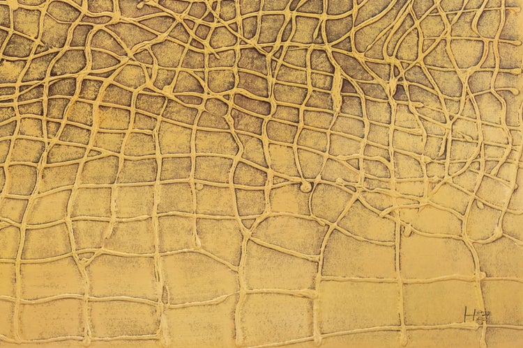 Handgemaltes Gemälde Acrylfarbe 100x75cm Gold