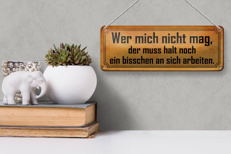 Blechschild Spruch 27x10cm wer mich nicht mag muss an sich Dekoration