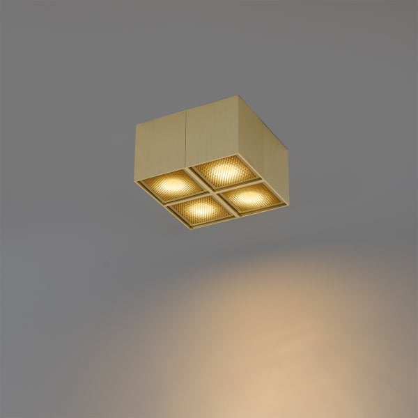 Quadratische Deckenleuchte mit vier Lichtquellen