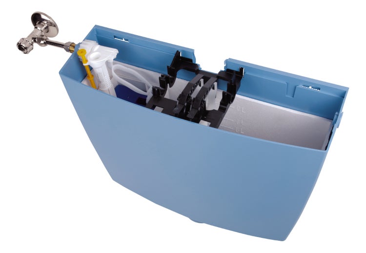 Sanitop-Wingenroth Spülkasten Karat Bermuda, Tiefspülkasten mit Zwei-Mengen-Technik,  3,5 oder 6 - 9 l, Geräuscharm und vollisoliert, Variabler Anschluss 3-seitig, Kunststoff, 210515