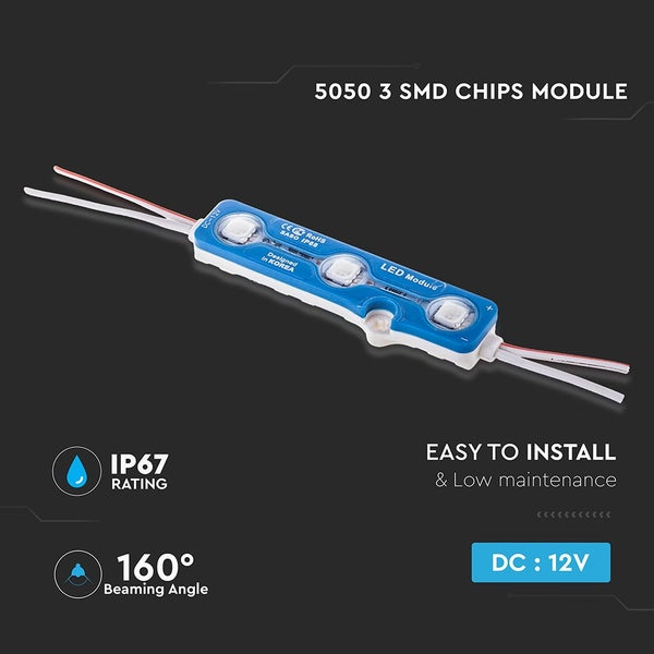5050 3 SMD Chips Modul für LED Module mit 160 Grad Abstrahlwinkel und IP67 Schutzart