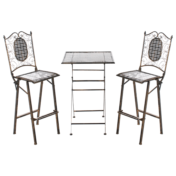 Gartenbar Set klappbar BORMIO Metall Schwarz