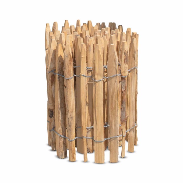 Französischer Premium Staketenzaun Kastanie - Länge 5 Meter, Höhe 50 cm, Lattenabstand 2-3 cm