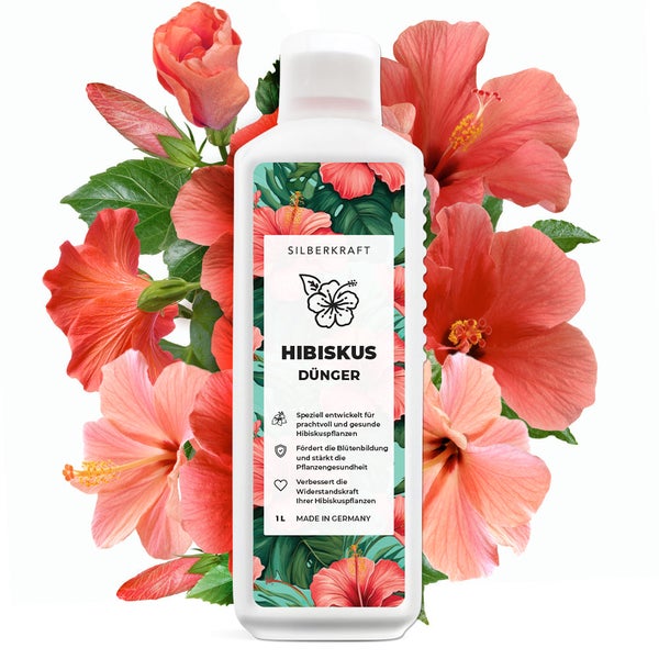 SILBERKRAFT Hibiskus Dünger – Für Roseneibisch & Hibiskus – 1 Liter
