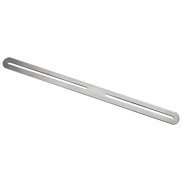 Flache Verbindungsschiene aus Metall mit zwei länglichen Schlitzen