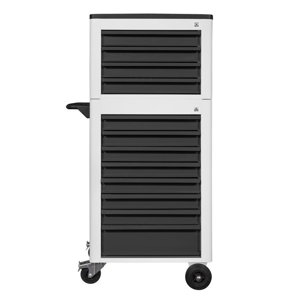 PROREGAL Werkstattwagen mit Werkstatttruhe Cheetah | 12 Schubladen | HxBxT 140x61x45cm | Lichtgrau/Anthrazitgrau | Schubladenbox, Werkzeugschublade