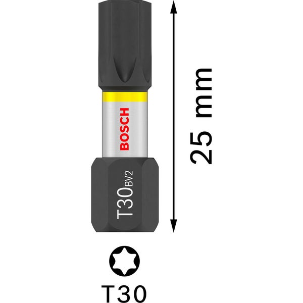 Bosch PRO Torx Schlagbit T30 25 mm Display 10 x 25 Stk. - 2607002807