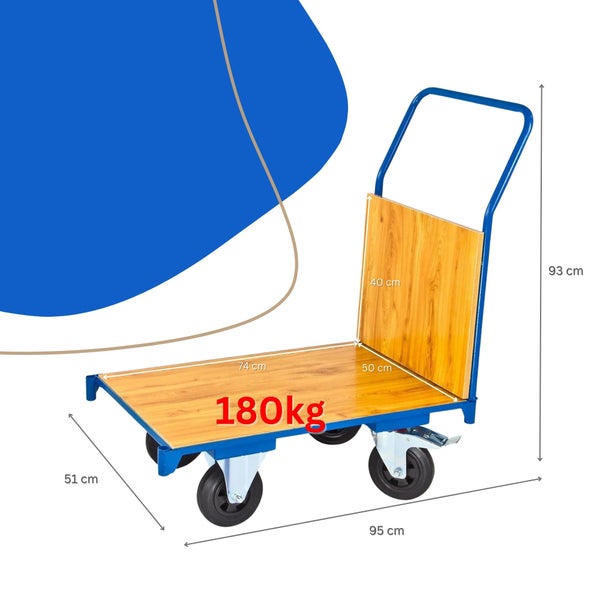 PROREGAL Transportwagen HxBxT 3 x 51 x 95 cm Traglast 180 kg Lichtblau