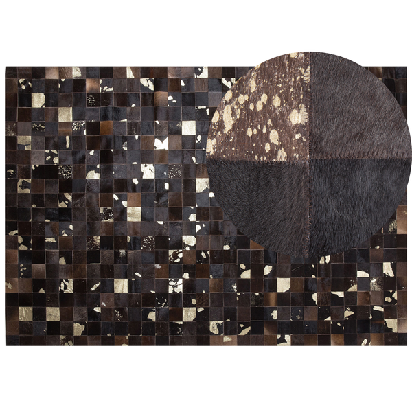 Teppich BANDIRMA Braun 160 x 230 cm Echtleder