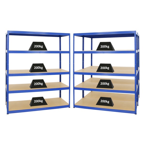PROREGAL Mega Deal 3x Schwerlastregal Giant Elephant HxBxT 180 x 150 x 60 cm Fachlast 200 kg Blau