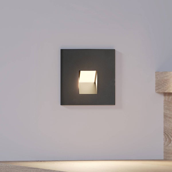 Arcchio LED Wandeinbaustrahler Vexi (Modern) in Schwarz aus Aluminium (1 flammig, ) Wohnzimmerleuchte
