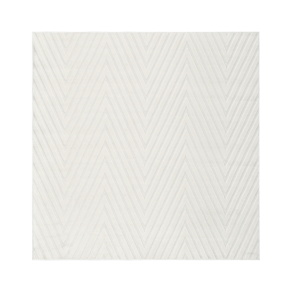 Quadratischer Teppich mit Zickzack Muster in Reliefoptik