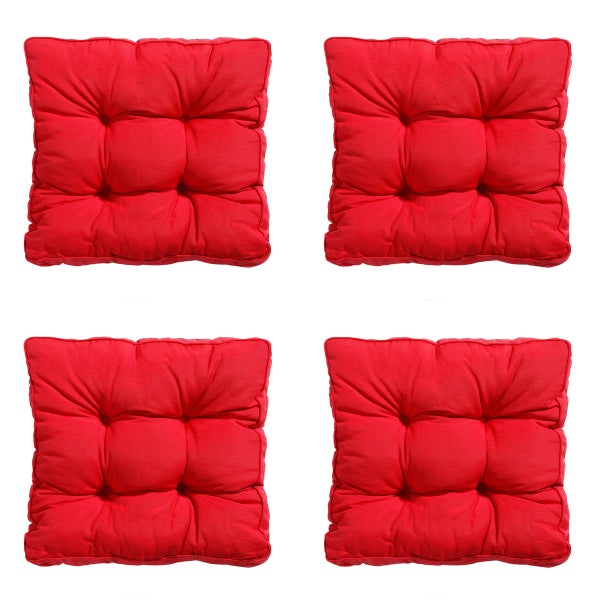 Sitzkissen Florance Panama rot - Ca. 47x47 cm - 4er-Set
