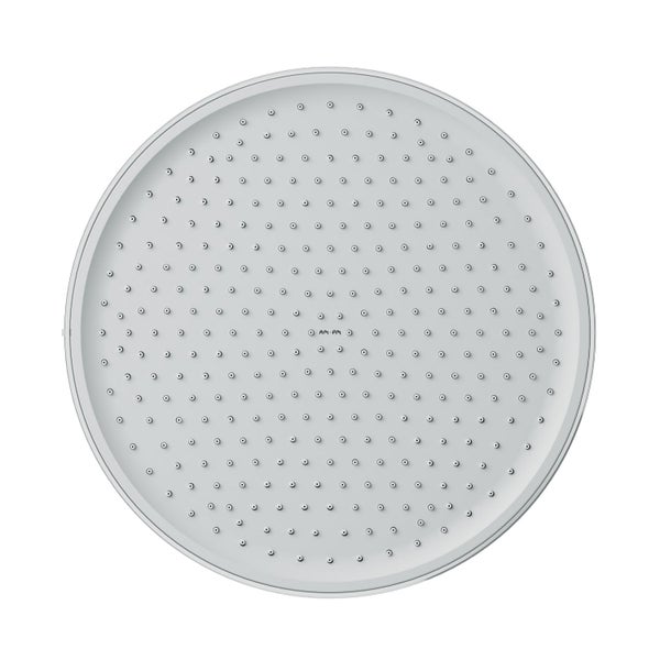 Runde Kopfbrause mit vielen Düsen für ein gleichmäßiges Strahlbild