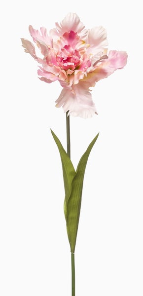 Künstlicher Orchideenzweig Phalaenopsis mit weißen Blüten und grünen Knospen.