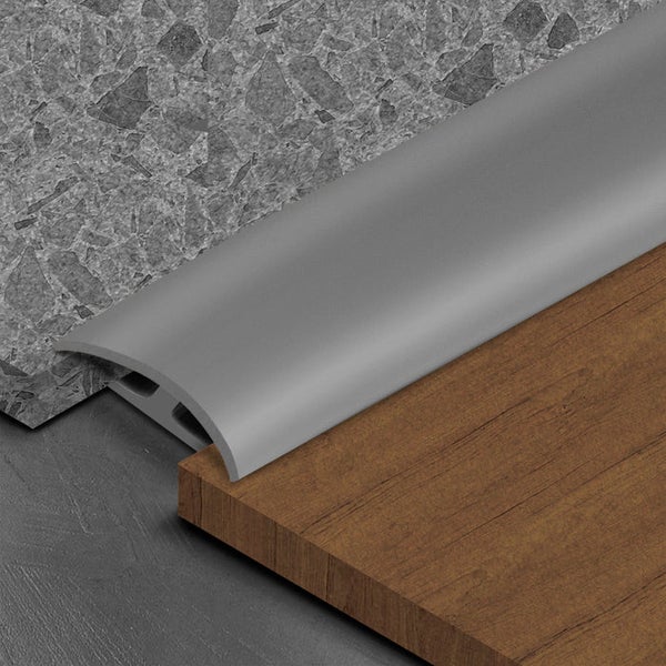 FLOORDIREKT Doppeleinfassleiste Übergangsprofil Jersey Selbstklebend 24 x 35 mm Grau