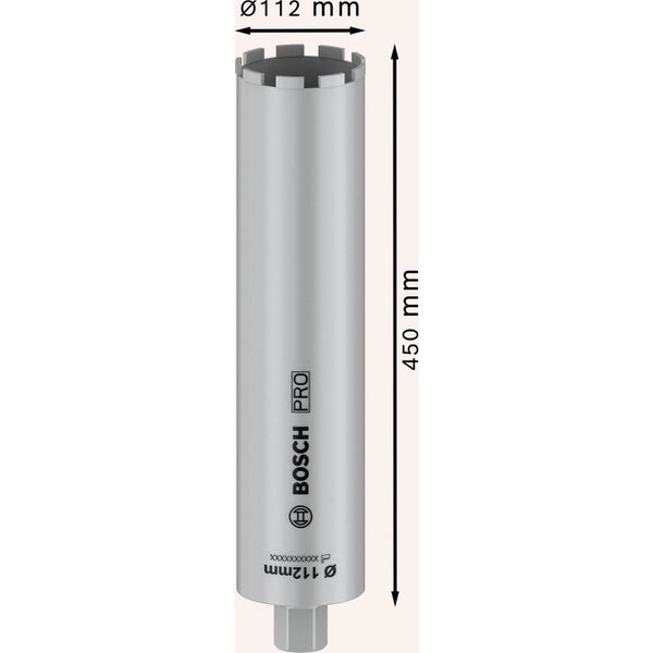 Bosch Pro Mauerkrone mit 112 mm Durchmesser und 450 mm Länge