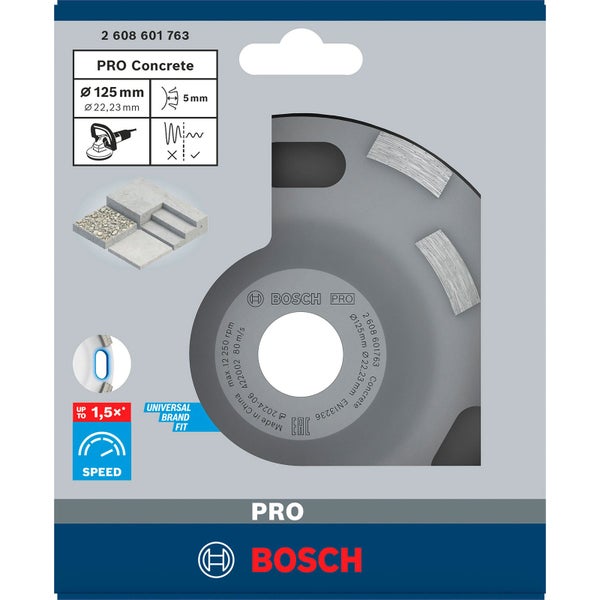 Bosch Pro Beton Schleifteller, 125 Millimeter Durchmesser