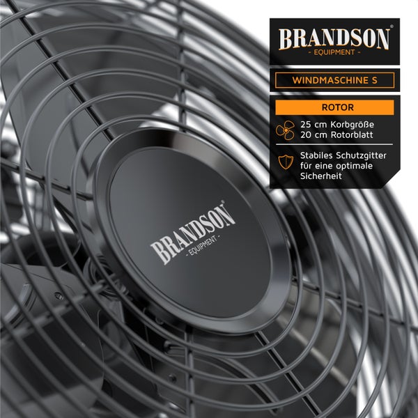 Brandson - Windmaschine Retro Stil - Ventilator Design schwarz - Tischventilator 32 Watt - hoher Luftdurchsatz - stufenlos neigbarer Ventilatorkopf
