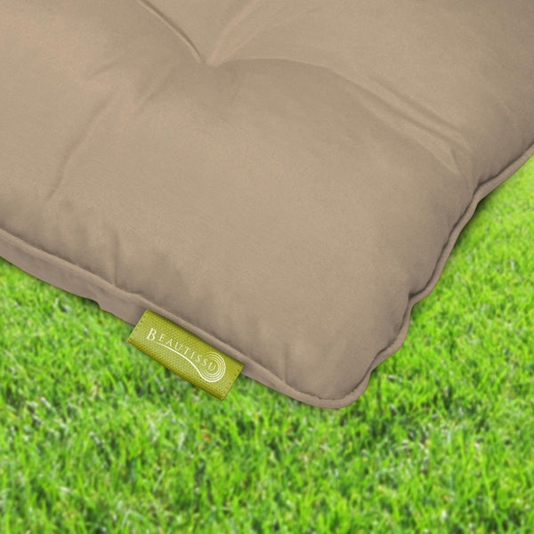 Beautissu Flair Loungekissen Outdoor Rücken 70x40x12cm Natur