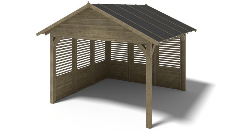 Gartenlaube Gartenpavillon 4,04x4,04m mit Paneelen - Imprägniert