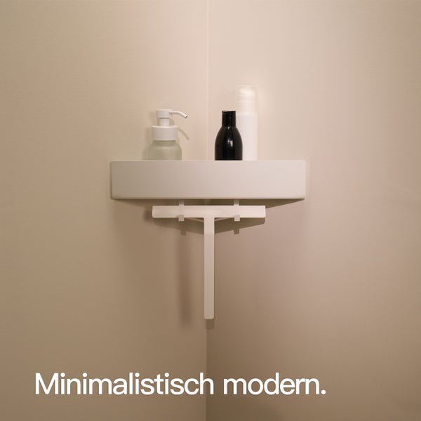 Designfabrik Hamburg Eckregal ohne Bohren Weiß