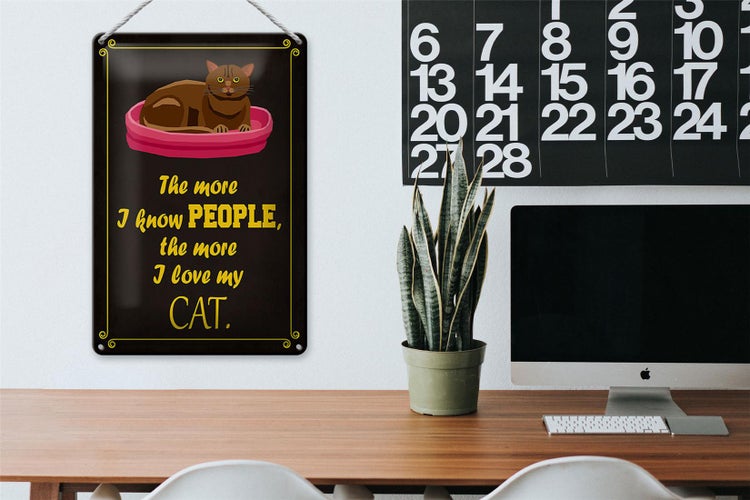 Blechschild Spruch 20x30cm Katze  i love my CAT Geschenk