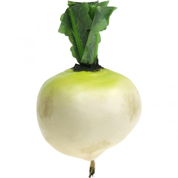 Künstliche Speiserübe mit Blättern zur Dekoration