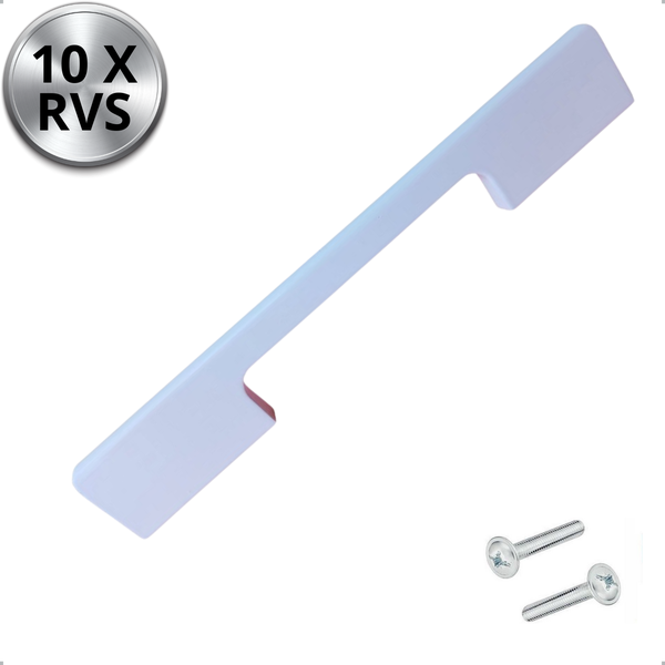 Möbelgriff Stangengriff Seattle lochabstand  128 mm Aluminium Weiß Set 10