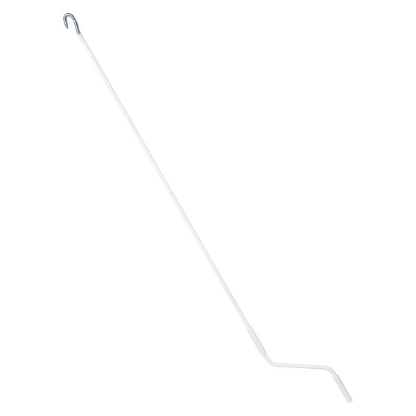 Geiger Kurbelstange für Markisen | Stahl | weiß RAL 9010 | Griffhülse Kunststoff weiß | Standard Haken | Länge 1600 mm