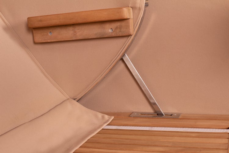 Strandkorb Rantum Grande XXL Teak Bullauge PE grey Dessin 545