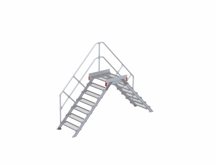 Gerüsttreppe mit beidseitigem Geländer