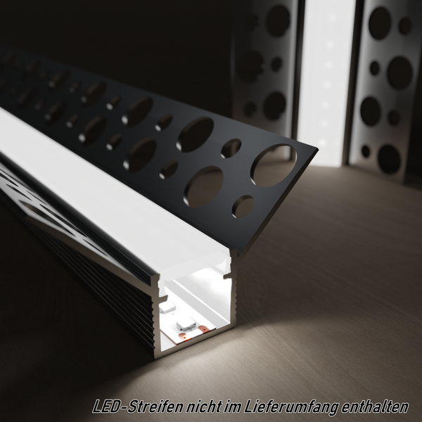LED Profil mit Abdeckung und Montagewinkel