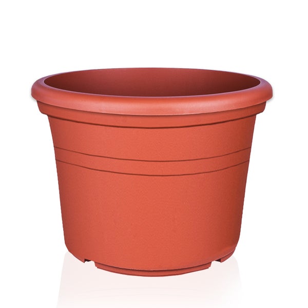 U 9x Blumentopf Ø 20 cm Farbe Terrakotta Kunststoff Pflanztopf Containertopf Übertopf Pflanzkübel rund 20 x 14,5 cm
