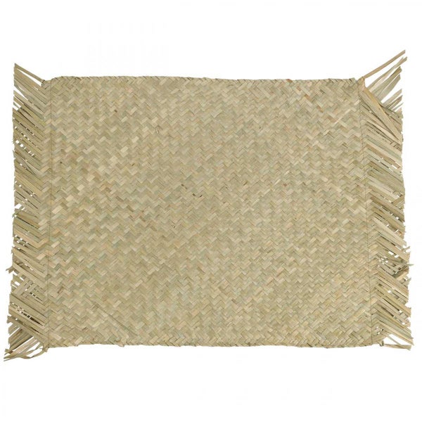 Tischset aus geflochtenem Bast mit Fransen